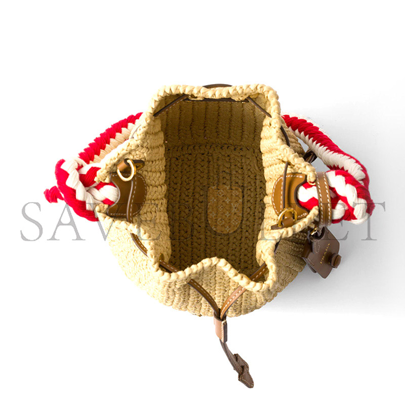 Pra*a crochet mini bucket bag 1be068 (19.5*15.5*10cm)
